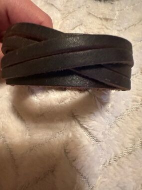 Women’s 2- Black & Brown Braided Leather Wrap Bracelets